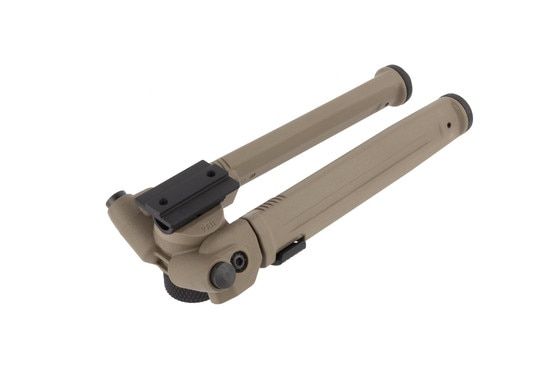 Magpul A.R.M.S. 17S compatible FDE bipods feature legs that can be folded 180-degrees for optimal stowage positions and ideal leg positions